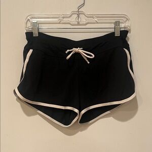 Athleta Black Swim Shorts with White Trim